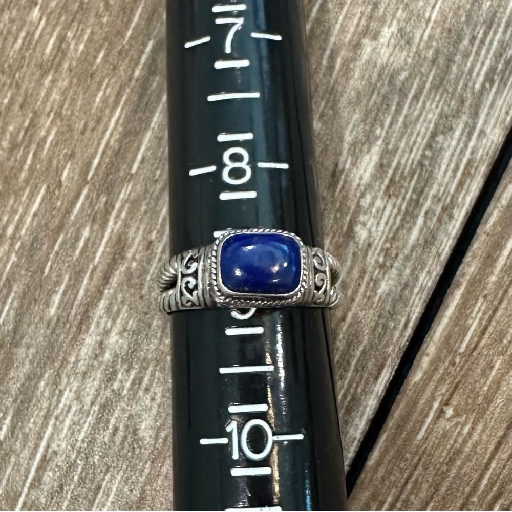 Blue Lapis Sterling Silver Ring, Size 8.75 - Picture 5 of 11